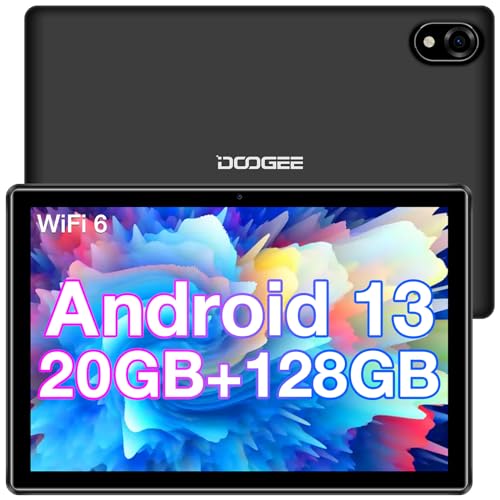 DOOGEE U10 Pro Tablets 10 Inch, 20 GB RAM + 128GB ROM(TF 1TB), Android 13 Tablet, 5060mAh Battery, Quad-Core 2.0 GHz | Bluetooth 5.0 | WiFi-6 | Google GMS | TÜV Low Bluelight | OTG | 8MP+5MP, Grey