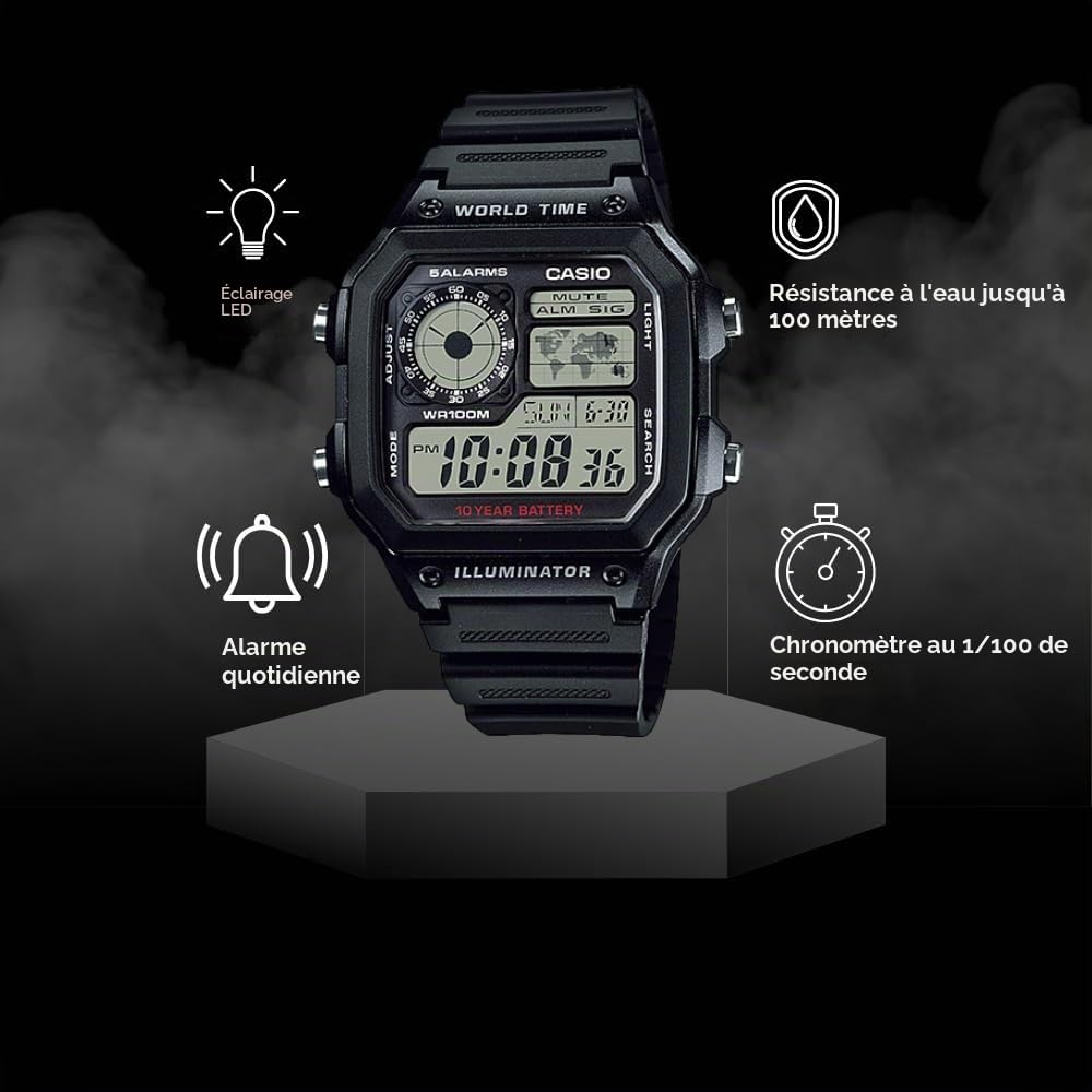 Casio Hommes Analogique/Digital Quartz Montre AE1200WH-1A
