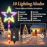 10 Pack Solar Christmas Star Pathway Lights Outdoor Decorations, Multicolor - Image 4