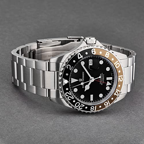 Men's 'Diver' Black Dial Black and Beige Bezel GMT Automatic Watch 17572.21322