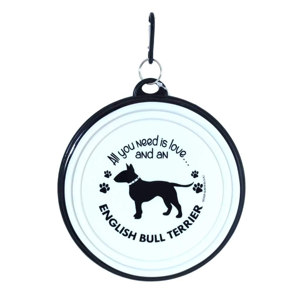 Travel Dog Bowls - Collapsible Bowl - Large Dogs (English Bull Terrier)