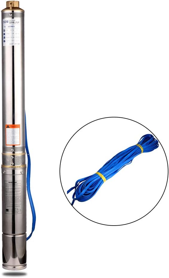 Black Friday 🔥 SHYLIYU Submersible Pumps 4 OD Pipe 220-240V/50HZ 0.75KW 1HP Stainless Steel Deep Well Pump 1.5 Outlet Submersible Bore Pump Deep Well Pump with Control Box for Industrial and Home Use