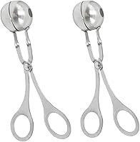 Vista 7 de Paquete de 2 bolas de acero inoxidable para hacer bolas de albóndigas, pinzas de bola de carne sin pegar, moldes para tartas, pinzas de hielo