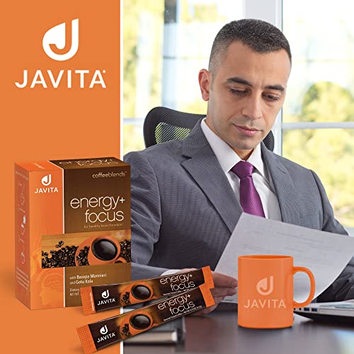 Energy + Focus Coffee By Javita, 4 Boxes, Gourmet South American Blend, Instant Coffee With Herbs Bocopa Monnieri, Gotu Kola To Help Support Energy, Memory, Focus & Clarity #TOP3