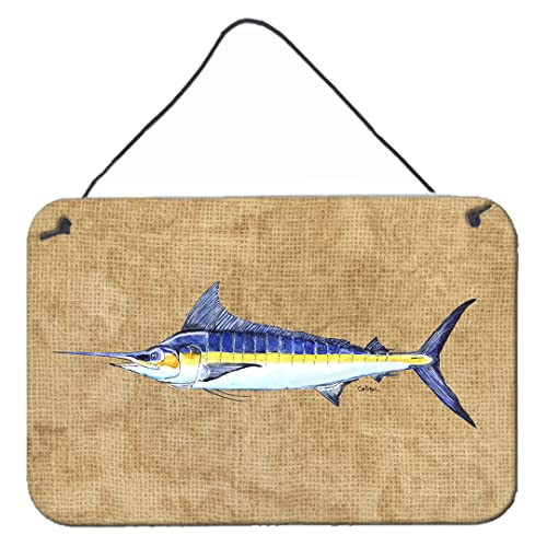 Caroline's Treasures 8818DS812 Blue Marlin Wall or Door Hanging Prints Aluminum Metal Sign Kitchen Wall Bar Bathroom Plaque Home Decor, 8x12, Multicolor