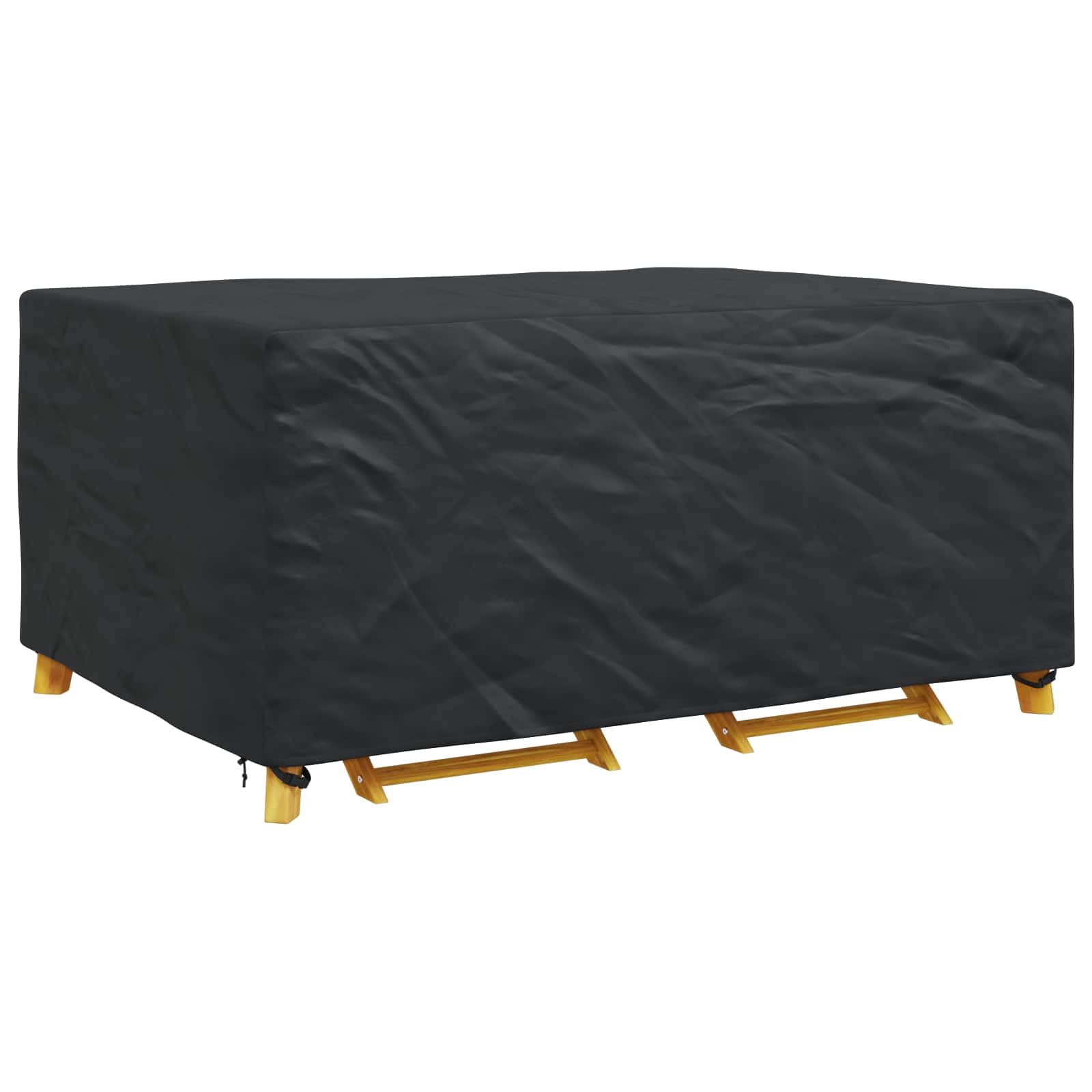 Copertura per mobili in tinta unita, nero, 240 x 180 x 100 cm, 210D, impermeabile, resistente alle intemperie, per giardino, terrazza, balcone, esterno, gruppo lounge e divano