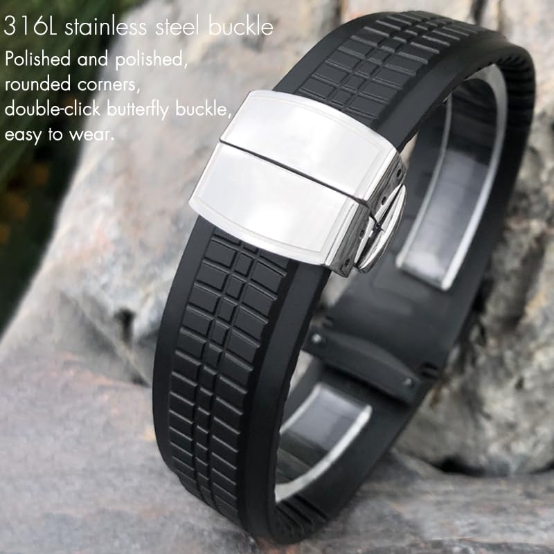 Bracelet en silicone souple orange 21 mm pour montre sport chic Patek PP