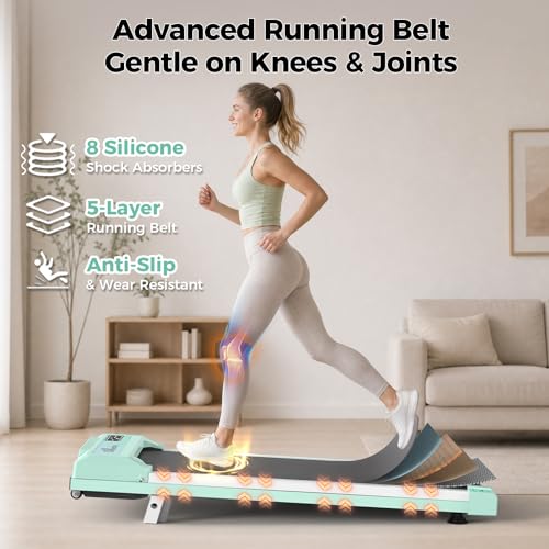 Image of Walking Pad Treadmill for Home Office, Under Desk Treadmill with 2.5HP Quiet Motor, 6% Manual Incline, Remote Control, LED Display, 300 lbs Capacity