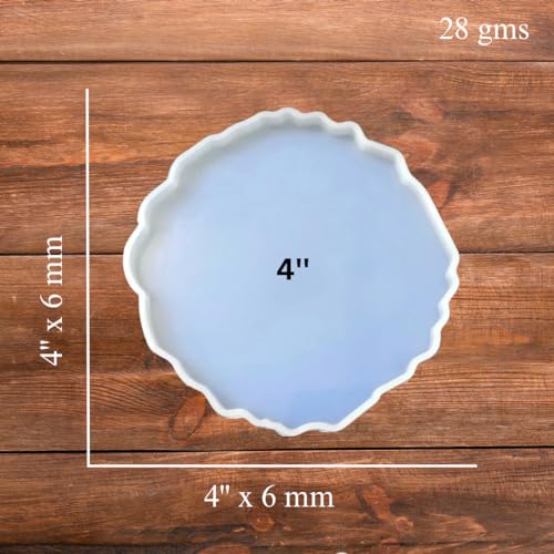 Image of R H Lifestyle Silicone Moulds Round Resin Art Mould Agate Coaster Mould for Resin Art Epoxy Casting Mould Tray Photo Frame Mold Resin Coaster Mould Set of 4, 4 Inch