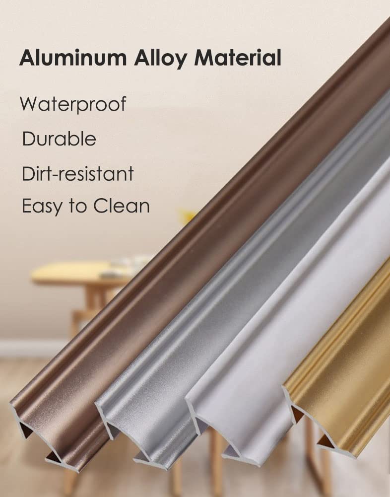 Goldene Kabelabdeckung Für Den Boden, Wasserdichte Aluminium-Kabelkanäle, Selbstklebende Ecke Kabel-Management-Kit Für Home Office