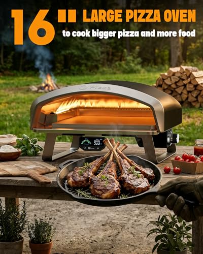 Q Pizza Propane Gas Pizza Oven with 16" Baking Stone for Bigger Size Pizzas & More Food, Outdoor Portable Pizza Stove with Thermometer for Patio Backyard Camping Tailgating, PS110 - Image 4