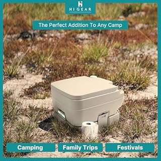 Hi-Gear Portable Flush Toilet with Seat, Bellows Pump & Double Sealed Valve, 10L Capacity Waste Tank, Lightweight, Durable & Hygienic, Ideal for Camping, Festivals, Travel and Emergency Use
