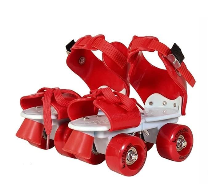 Roller Skates for Girls Age Group 7-12 Years Adjustable Inline Skating Shoes with School Sport-Multi Colour (Pink -Red)-image-46