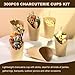 Teemumu 12 oz Charcuterie Cups with Sticks, 100pcs Charcuterie Cups Disposable French Fries Cup, Brown Kraft Paper Appetizer Cup with 200pcs Cocktail Picks for Snack, Dessert or all Occasions (Brown)