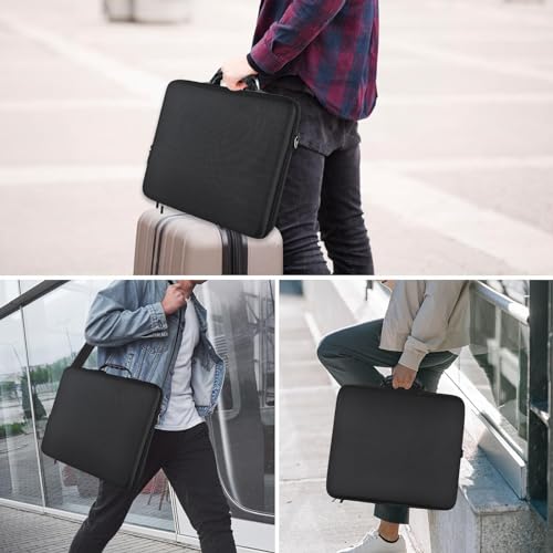 lyrlody Billardkugeltasche, Schwarze Eight Ball-Aufbewahrungstasche Pool Ball Tasche kann 17 Bälle halten, mit Plastikgriff und ausziehbarem Gurtband, für Reisen Billardhallen Ligen