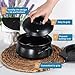 Sanbege Large Korean Ceramic Bowl with Lid and Trivet, 54 oz Sizzling Hot Pot with Double Handles for Cooking and Serving Dolsot Bibimbap, Soup, Rice, Stew, Casserole, Noodle (Frosted Black)