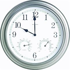 Acu Rite 14 inch Indoor/Outdoor Wall Clock with Thermometer and Hygrometer, Pewter Acu Rite 14 inch Indoor/Outdoor Wall Clock with Thermometer and Hygrometer, Pewter product image