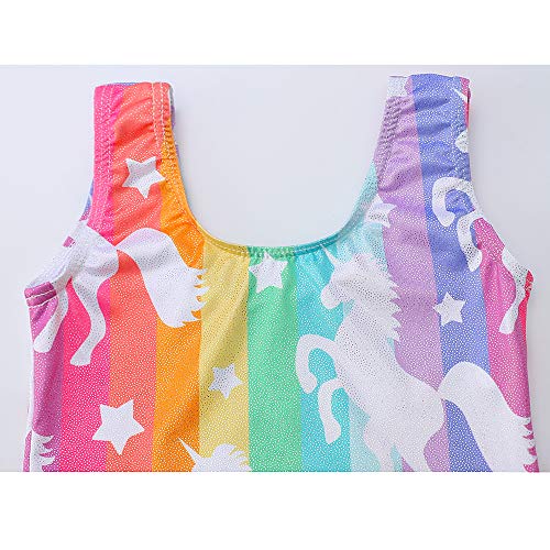 HOZIY Gymnastics Leotards for Girls Toddlers Kids Sleeveless Tumbling Outfits for Dance Print