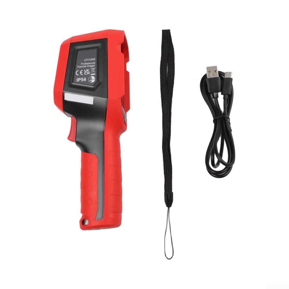 UTi120S Handheld Wärmebildkamera 120x90 IR Detektor für HVAC Elektrische Gebäudeinspektion -20 bis 400 C Reichweite IP54 Wasserdicht mit 2,4 Zoll LCD-Bildschirm und USB-C-Ladung Rot