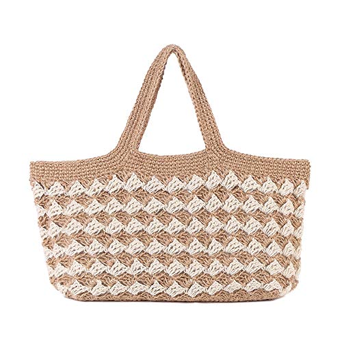 Qiming Bolso De Paja Tejida En Rattan Moderna Hecha a Mano de...