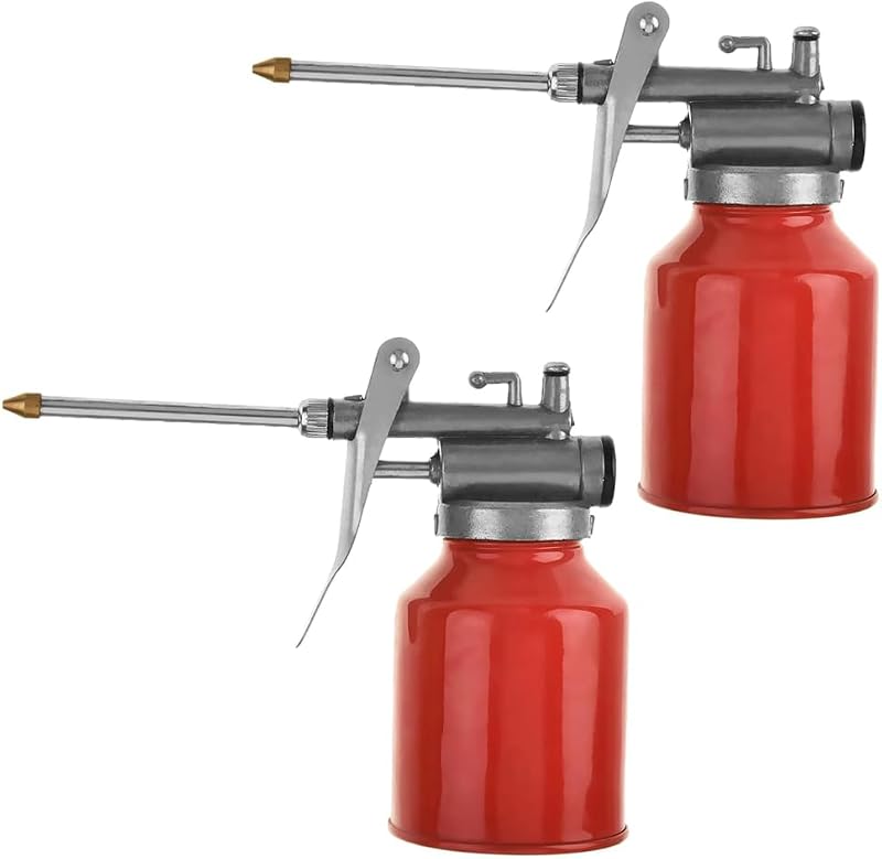 Manual Oil Pump Oiler 250g High Pressure Metal Lubrication Gun, 250g, 2pcs | Manual Oil Gun, Rigid Spout, Thumb Pump Tool
