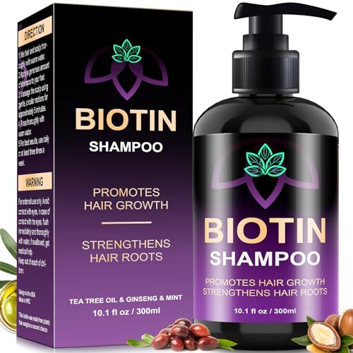 Image of Biotin Hair Growth & Thickening Shampoo with Root Activator, Hair Loss Shampoo for Men And Women, Strengthen Roots, Control Oil & Thicken Thin Hair, Sulfate-Free, for All Hair Types, 10.1 Fl Oz-Fresh