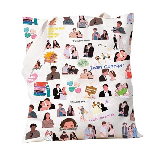 PXTIDY Family Summer Vacation Gift Turn Pretty Summer TV Show Characters Tote Bag Jeremiah & Belly Romantic Tv Show Gift