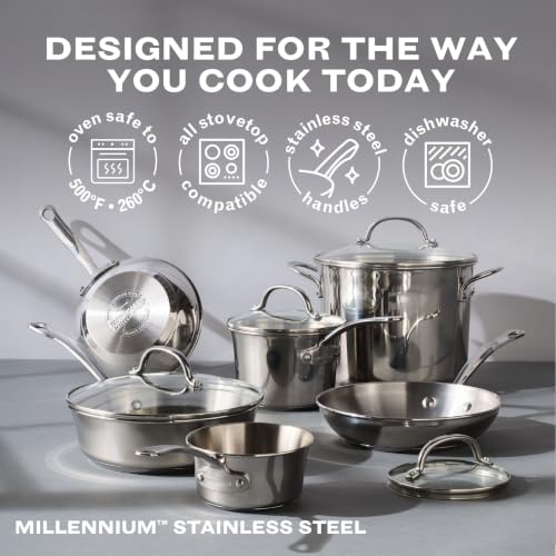 Farberware Millennium Stainless Steel Pots and Pans Set, 10-Piece, Silver - image 6