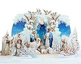 Religious Nativity Christmas Card | Christmas Pop Up Cards, 3D Greetings Cards For Family and Friends | Handmade Cards (Size 15x20 cm - Nativity Snow)