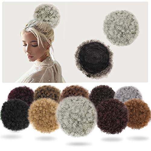Stamped Glorious Afro Puff Drawstring Ponytail Synthetic Short Afro Kinkys Curly Afro Bun Extension Hairpieces (T1B-613)