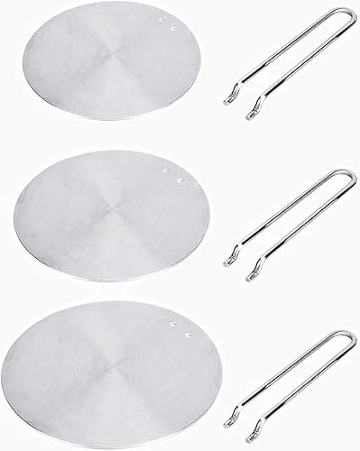 Miniatura 9 de Difusor de calor, placa adaptadora de inducción de acero inoxidable con mango extraíble, estufa de gas, cocina eléctrica, protector de llama para