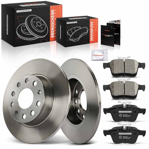 Frankberg Brake Kit incl. 2x Brake Disc + 4x Brake Pad Rear Compatible with K.a.r.o.q ND7 NU7 Golf VII 5G1 BE1 BE2 BQ1 A3 Sportback Replace# 5Q0615601D