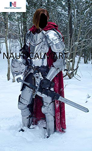 NauticalMart Medieval Knight Wearable Full Suit of Armor- LARP Custom Size Halloween Costume