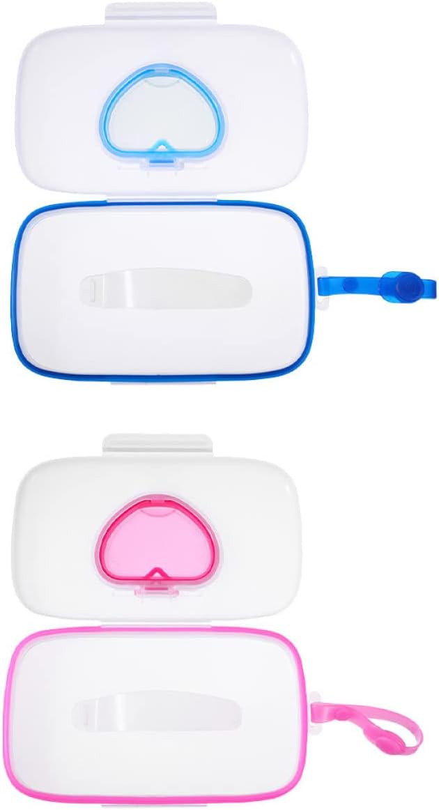 Holibanna 2-Pack Portable Heart-Shaped Baby Wipes Case Travel-Friendly Wipes Holder Box Dustproof Design for Infant Convenient Tissue Case for Outdoor Use