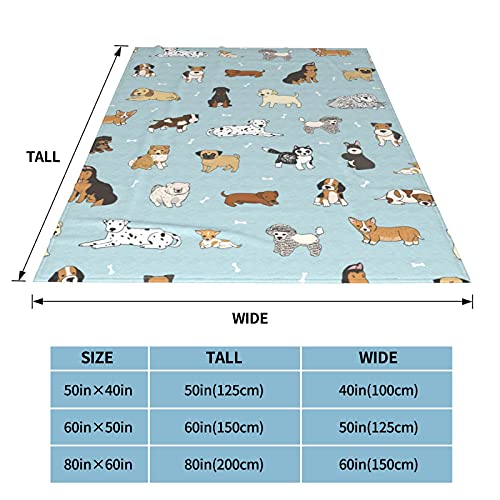 Kids Cute Dogs Puppies Blanket 60"X50" Flannel Fluffy Plush Soft Cozy Comfy Quilt Throw Blanket Gift #TOP3