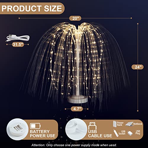 Fashionlite 216 Led Willow Tree Lights, 24" Lighted Willow Christmas Tree, Bonsai Tree Light With Timer And Dimmable Remote For Xmas Indoor Tabletop Home Holiday Party Wedding Decoration, Warm White #TOP5