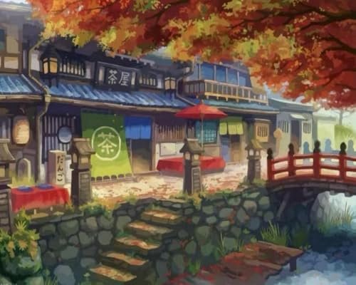 Kit diamant painting 5D paysages urbains 40x50cm anti-stress pour loisir créatif