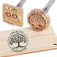 OLYCRAFT Marca de madera personalizada Hierro Latón Marca de cuero Sello de hierro Logotipo con cabeza de hierro y mango de madera para artesanías de carpintería - Varios tamaños opcionales