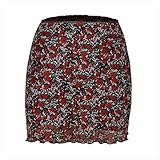 Diseño de moda: estilo casual, diseño de cintura alta con costuras estampadas a la moda, hace que la falda sea más elegante y encantadora.