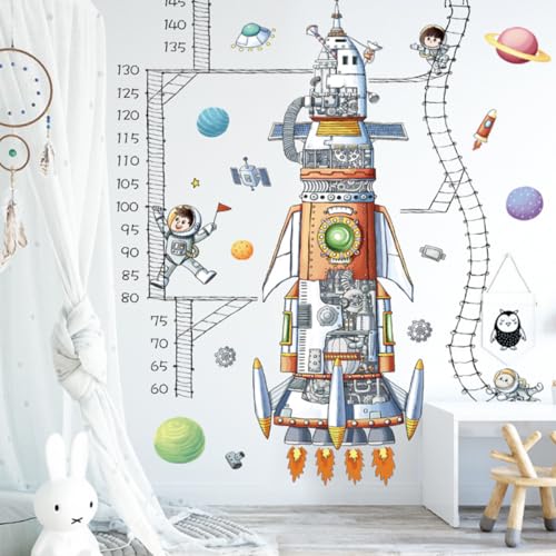 Mural de pared infantil de nave espacial para decorar la guardería 5