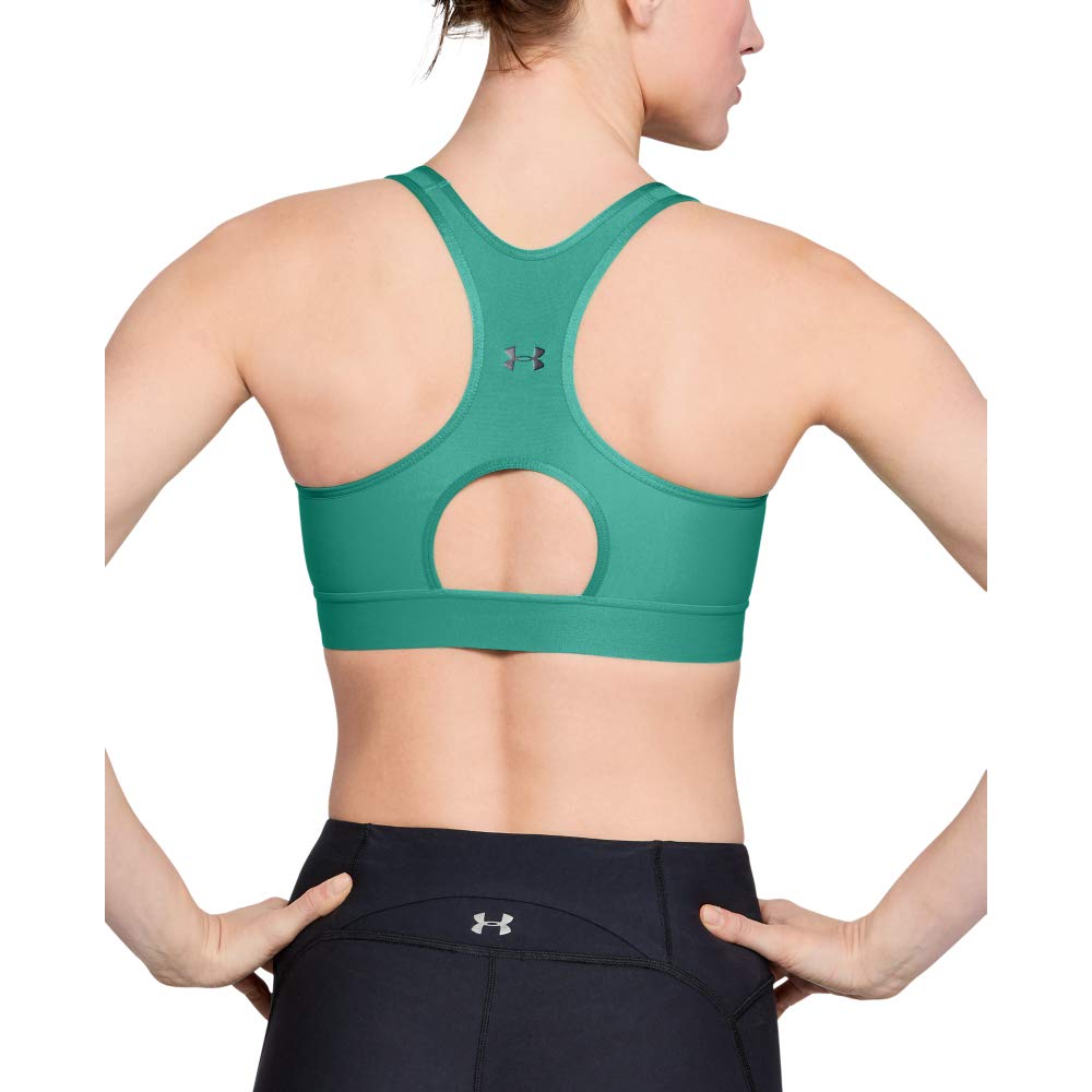 Under Armour Womens Mid Keyhole Sports Bra Green Malachite Black