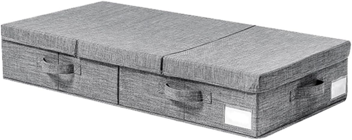 Milisten Bed Clothes Organizer Storage Box Foldable Gray Lidded Storage Bin Multifunctional Garment Container for Home Closet Organization
