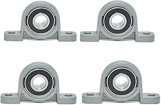 Pnzxi 4pcs KP002 15mm Bore15mm Pillow Block Mounted Ball Bearing Self Aligning Cast
