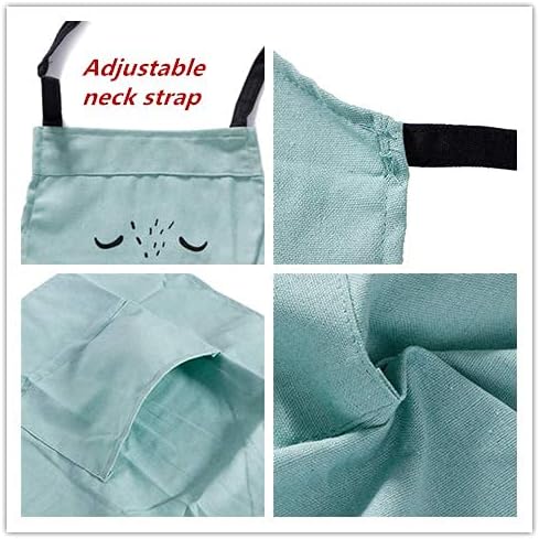 Miniatura 4 de YOLOPARK Bonito delantal para padres e hijos, cómodo delantal simple con bolsillo para pintar, cocinero, artista, chef, paquete de 2