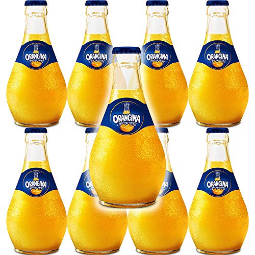 Orangina Sparkling Citrus Beverage with Pulp, 8.5 Fl Oz Glass Bottle (16 Bottles)