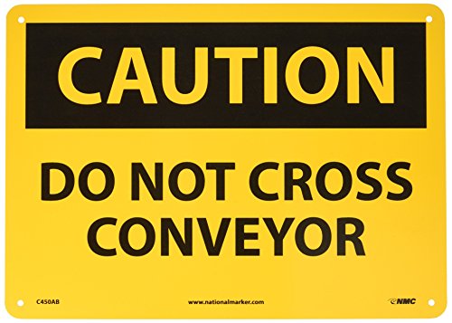 Panneau OSHA Caution Do Not Cross Convoyeur pour la mise en sécurité des entrepôts logistiques