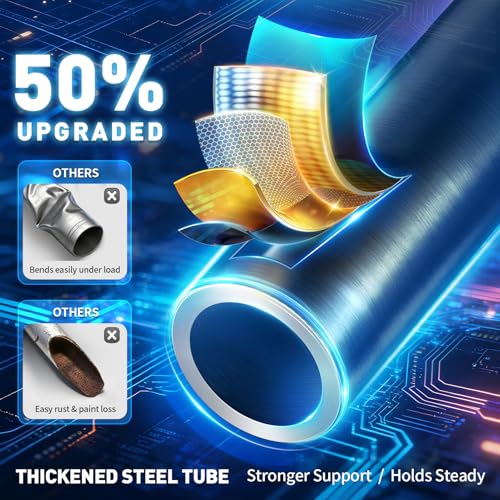 Image of SUNALLY Room Divider Tension Curtain Rod, No Drilling Room Separator for Space Partition, 4-10ft(H) 32-100inch(W) Adjustable Heavy Duty Temporary Wall Divider Floor to Ceiling Tension Rod, Black