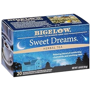 Bigelow Tea Sweet Dreams Herbal Tea, Caffeine Free Tea with Chamomile and Mint Herbs, 20 Count Box (Pack of 6), 120 Total Tea Bags
