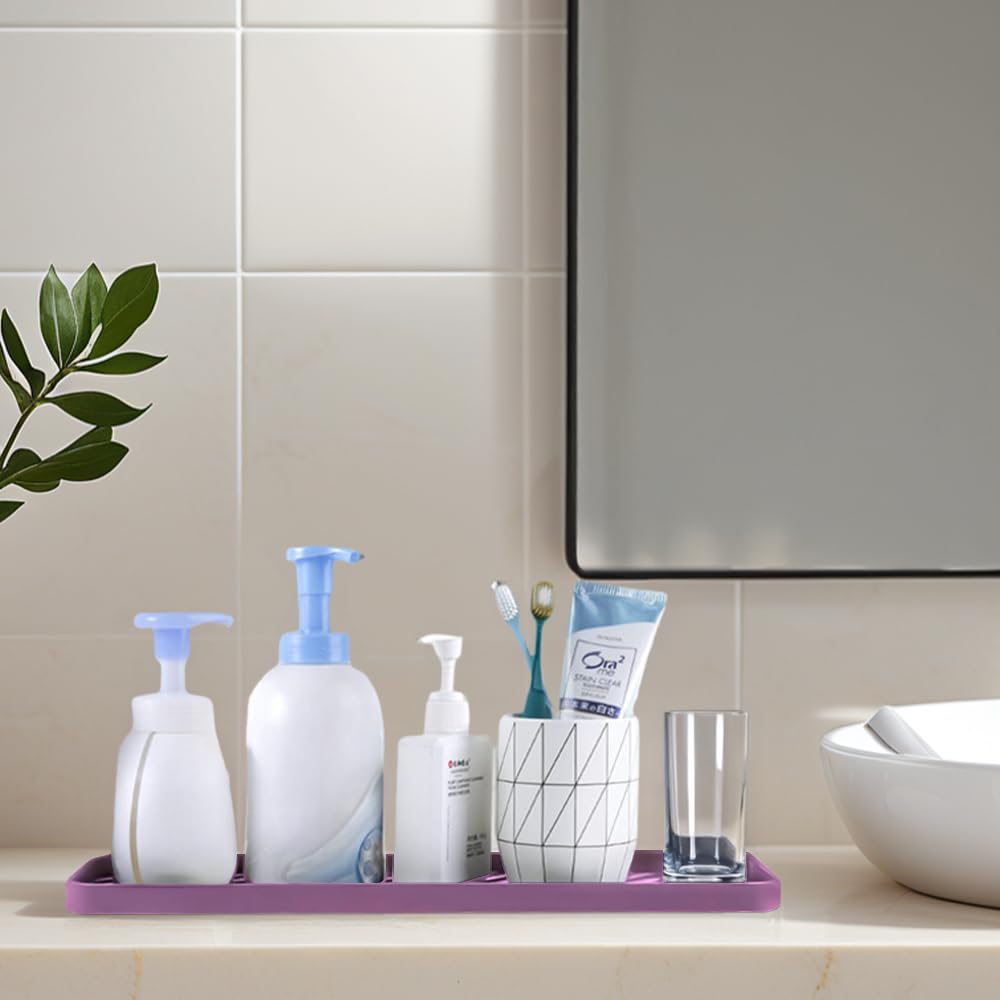 Plateau Rangement Silicone Pour évier Et Salle De Bain – Antidérapant, Lavable Lave-vaisselle