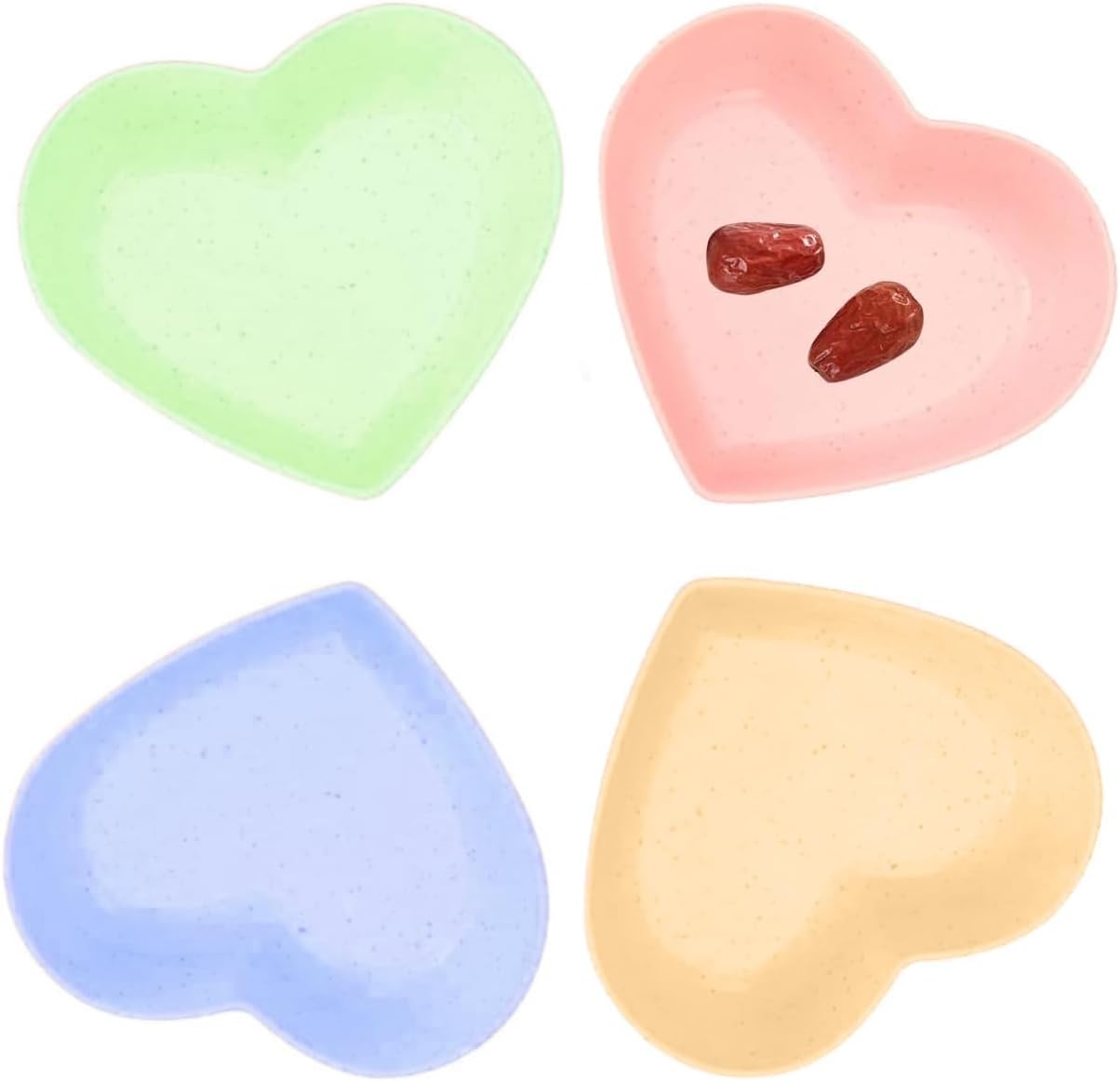 Pink Heart Bowl Heart Shaped Candy Bowl Set 4Pcs Ideal Valentine's Day Present Pink Cute Plastic Bowls for Blending Salad Soup Snacks and Desserts Ideal Dishware for Valentine's Day Dishes